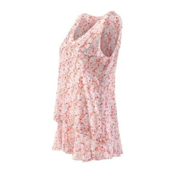 CAbi Bella Lightweight Pink Floral V-neck Layered Tank Top Blouse - Picture 7 of 13